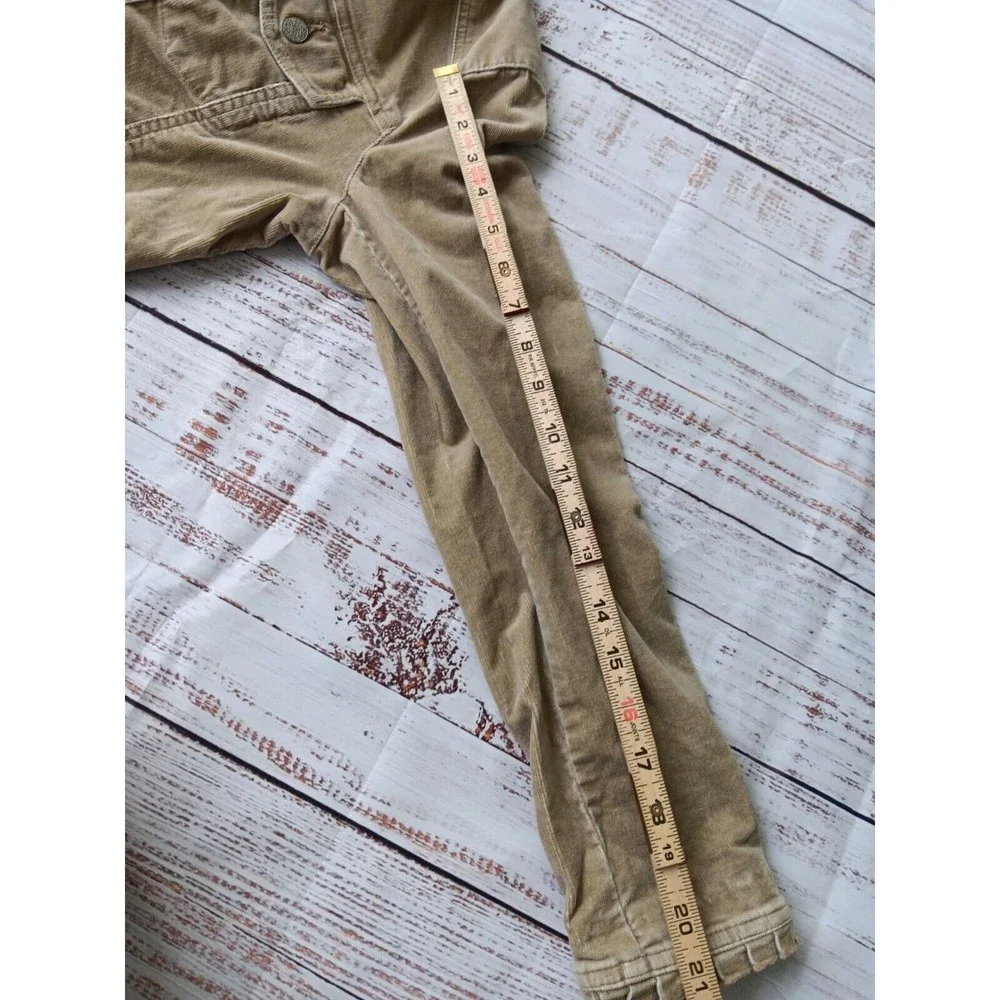 Chico's Jacket Women's 1/M Tan Corduroy Casual Pockets Open Front Cotton Blend